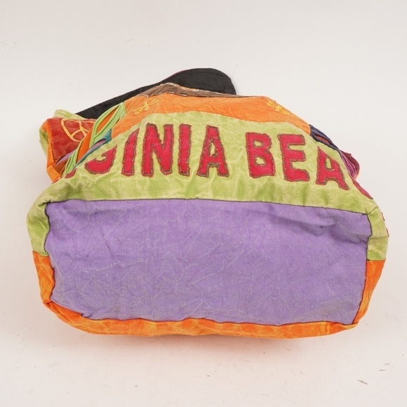 Shoreline Virginia Beach Orange With Peace Signs‎ Large Tote Bag - Picture 8 of 16